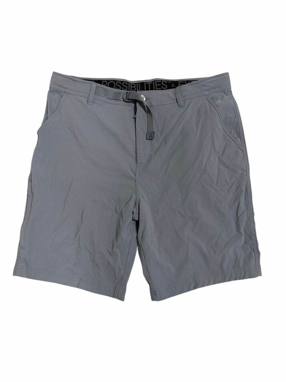 Gerry Mens 38 Hiking Adventure Shorts Blue/Grey Nylon Stretch Integrated Belt 12